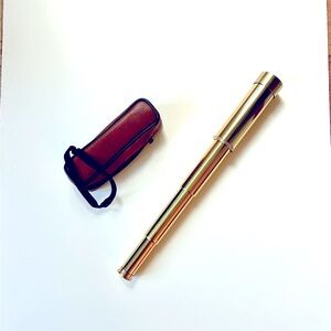 Telescope - Brass with leather zippered Case. Telescope measures 13” extended.